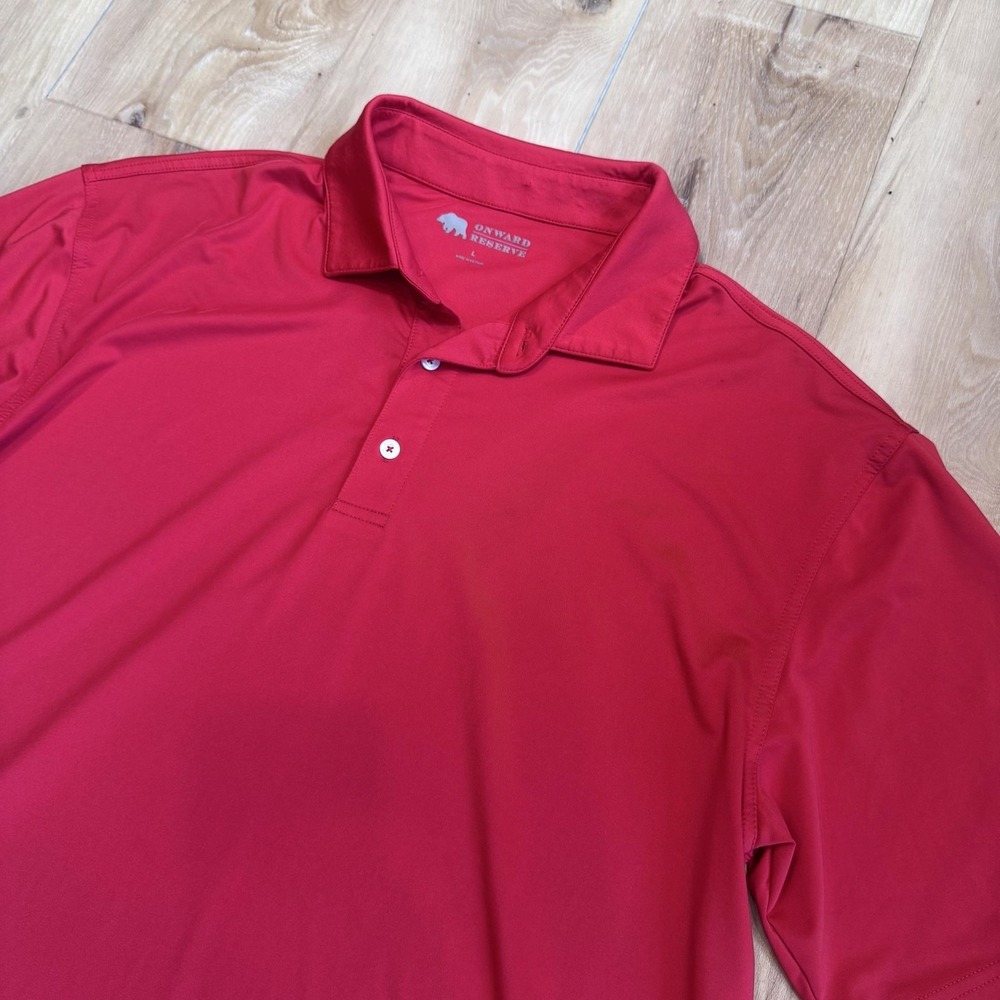 Onward Reserve Polo Shirt Mens 2XL Red Solid Golf Performance Jersey‎ Stretch